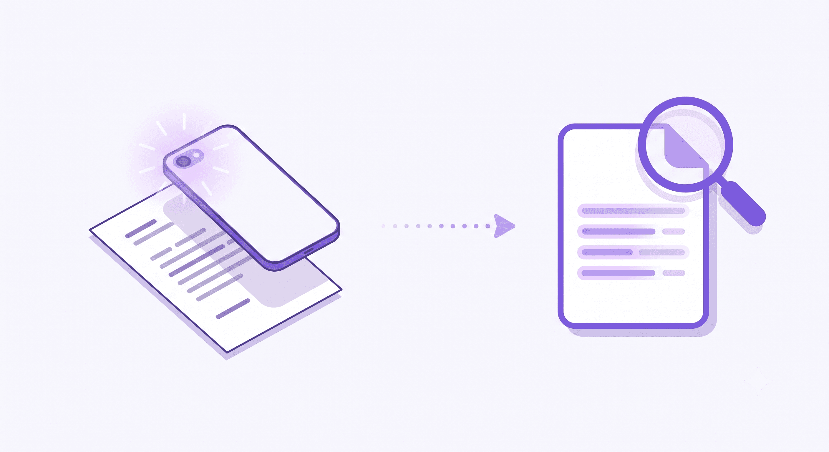 Phone photo of a paper document being converted into a searchable PDF file