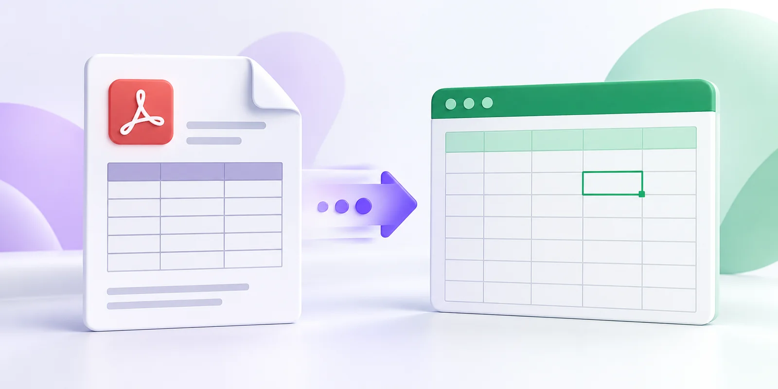 PDF table being converted into an editable Excel spreadsheet